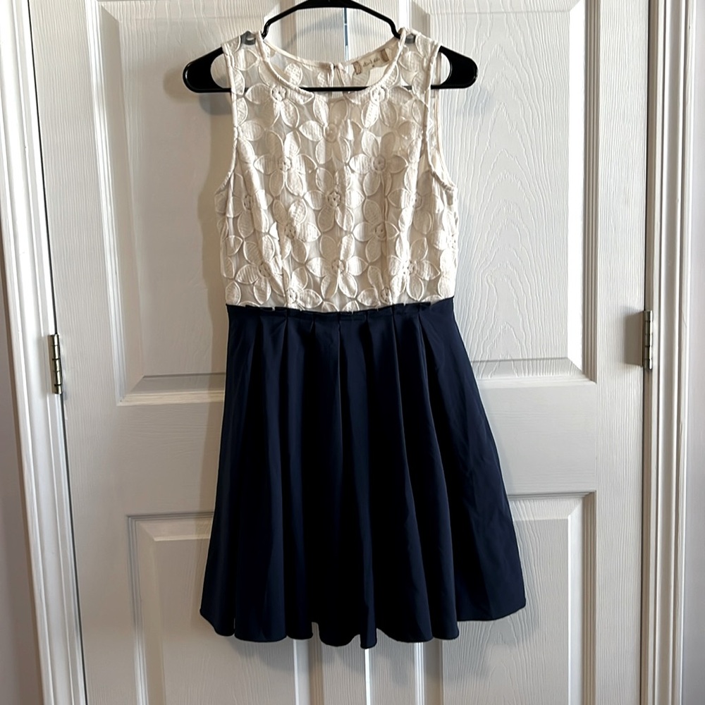 Altar’d State Lace Top and Pleated A-Line Skirt Dress